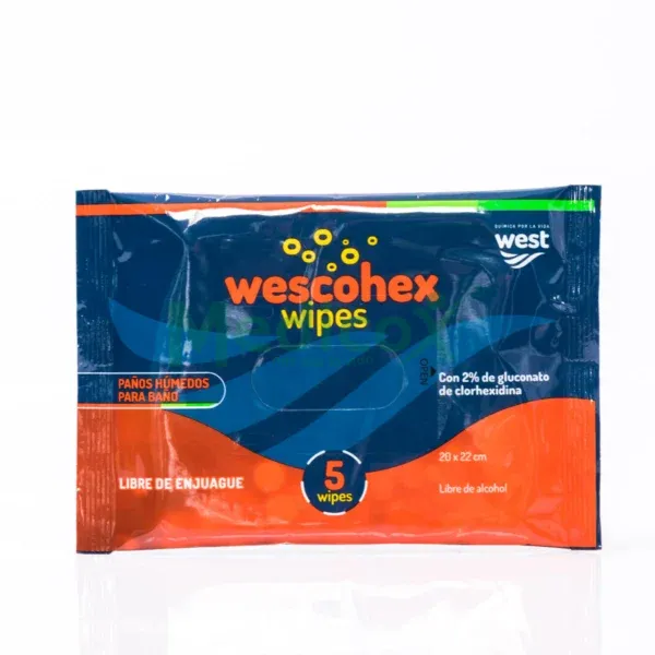 Wescohex Wipes Paño-Baño Paciente - West