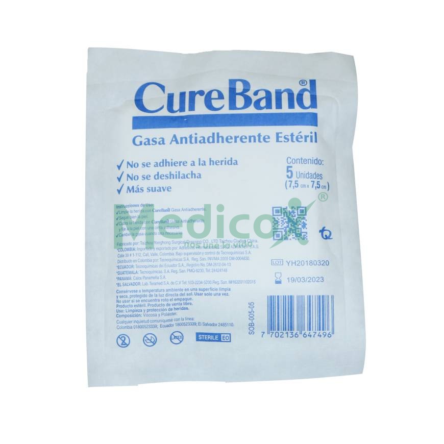 Gasa Estéril 7.5 x 7.5 – Cureband – Medicox LTDA