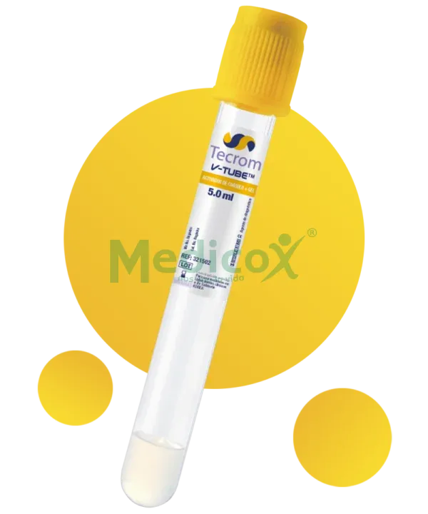 Tubo de Sangre T/Amarilla - Tecrom | Gel Separador y Activador de Coagulación