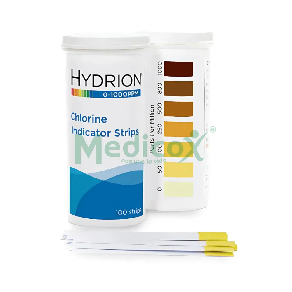 Tira de Medición de Cloro 0-1000 PPM KLAXXIN FRASCO X 100 TIRAS WEST